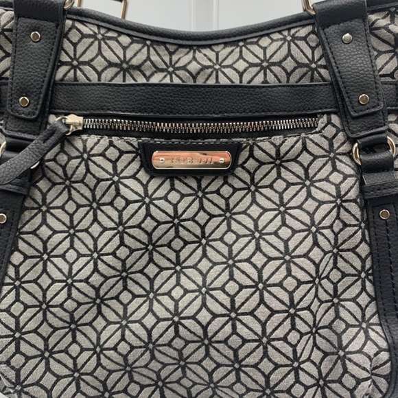 Rossetti shoulder/satchel in a black and grey geometric jacquard pattern - Picture 3 of 12